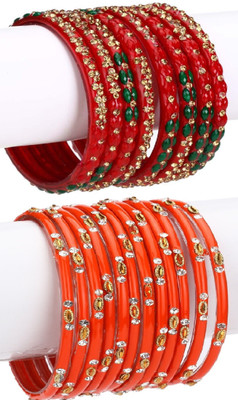 Somil Glass Beads, Crystal Bangle Set(Pack of 10)