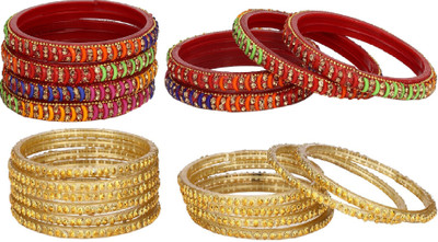 Somil Glass Beads, Crystal Bangle Set(Pack of 10)