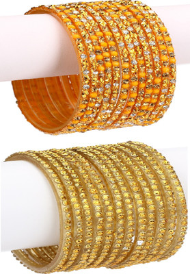 AFAST Glass Enamel Bangle Set(Pack of 10)