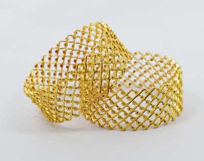SATTIK Brass Gold-plated Bangle Set(Pack of 2)