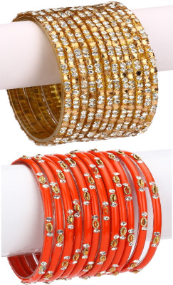 AFAST Glass Enamel Bangle Set(Pack of 10)