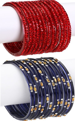 1st Time Glass Enamel Bangle Set(Pack of 24)