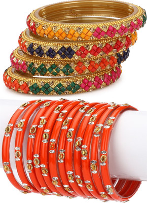 1st Time Glass Enamel Bangle Set(Pack of 16)