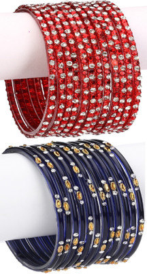 1st Time Glass Enamel Bangle Set(Pack of 24)