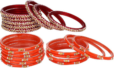 Somil Glass Beads, Crystal Bangle Set(Pack of 10)