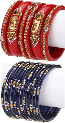1st Time Glass Enamel Bangle Set(Pack of 18)