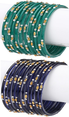 Somil Glass Beads, Crystal Bangle Set(Pack of 10)