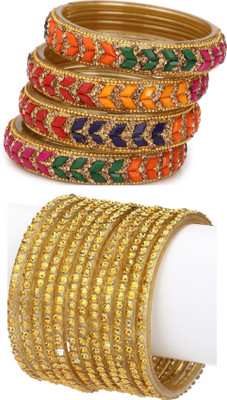 1st Time Glass Enamel Bangle Set(Pack of 16)