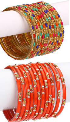 1st Time Glass Enamel Bangle Set(Pack of 10)