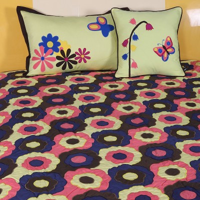 Hugs N Rugs Embroidered, Floral Single Comforter for  AC Room(Cotton, Multicolor)