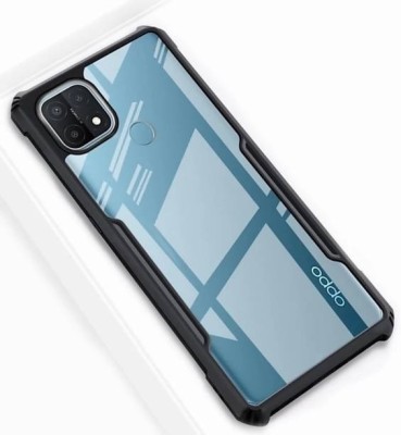 Mobile Case Cover Back Cover for Oppo A15s, Oppo A15(Black, Transparent, Shock Proof)