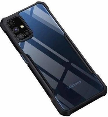 NIKICOVER Back Cover for Samsung Galaxy M12, Samsung Galaxy F12(Black, Transparent, Grip Case)