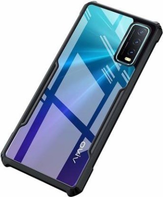 Mobile Case Cover Front & Back Case for Vivo Y12s(Black, Transparent, Shock Proof, Silicon, Pack of: 1)