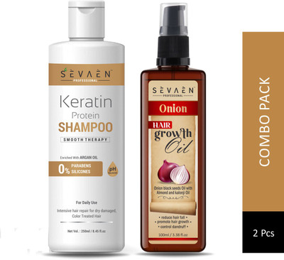 SEVAEN Keratin Shampoo and Hair Growth Oil(2 Items in the set)