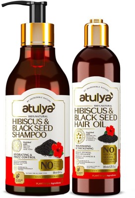 Atulya Hibiscus & Black Seed Shampoo + Hair Oil(2 Items in the set)