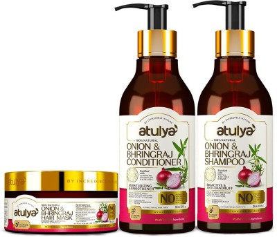 Atulya Onion & Bhringraj Shampoo + Hair Conditioner + Hair Mask(3 Items in the set)