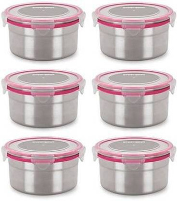 PM SELECT Steel Fridge Container  - 500 ml(Pack of 6, Silver)