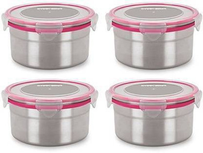PM SELECT Steel Fridge Container  - 500 ml(Pack of 4, Silver)
