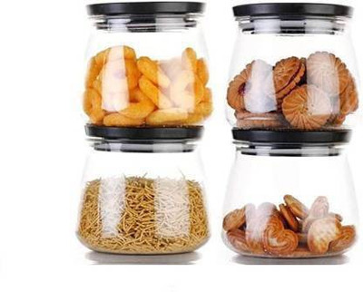 PRAGATI SALES Plastic Grocery Container  - 800 ml(Pack of 4, Black)