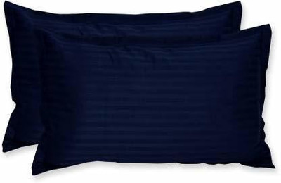 JAWALA CREATION Satin Pillows Cover(Pack of 2, 69 cm*44 cm, Dark Blue)
