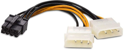 Damoko Power Sharing Cable 0.5 m PCI-E-1(Compatible with PCI Express 8-Pin to Molex 2 x Power, Black)