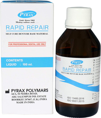 pyrax Rapid Repair Liquid, Cold Cure Liquid For Self Cure Denture Base Material Liquid Teeth Whitening liquid(100 ml)