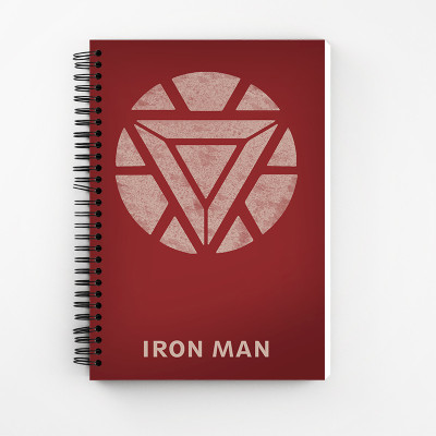 Art Bundle Iron Man A5 Notebook no 160 Pages(Red, Grey)