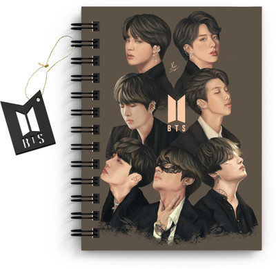 DI-KRAFT BTS Boys Printed Diary for Home and office use (6*8Inch) A5 Diary Unruled 160 Pages(Multicolor)