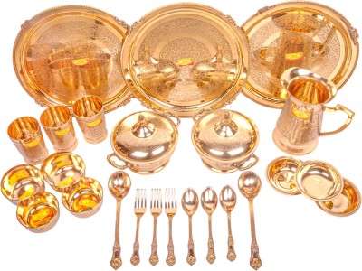 Shivshakti Arts Pack of 26 Brass Dinner Set(Yellow)