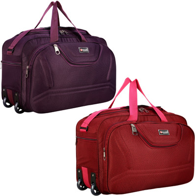 Dmade (Expandable) Combo Waterproof light weight premium quality travel duffel bag with two wheels pack of two luggage bag strolley bag Travel Duffel Bag Duffel With Wheels (Strolley)