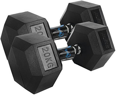 HACKERX Hexa Dumbbell 20 X 2 dumbbells (40kg) Fixed Weight Dumbbell(40 kg)