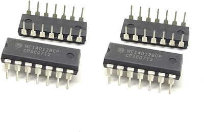 INVENTO 4Pcs CD4012BE MC14012BCP 4012 IC Logic Gate NAND Gate, CD4012, 4 Input, 6.8 mA, 3 V to 18 V, DIP-14 Automotive Electronic Hobby Kit