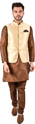 PRINTCULTR Men Kurta Pyjama Ethnic Jacket Set