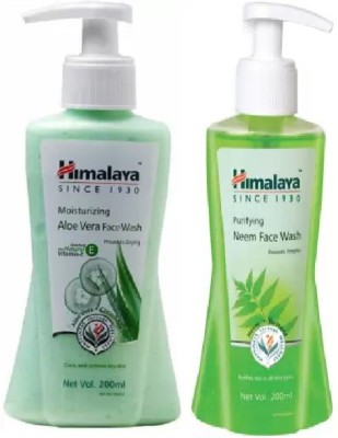 HIMALAYA ALOE VERA FACE WASH 200ML , Purifying Neem  200ML Face Wash(400 ml)