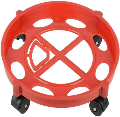VEDITM Gas Cylinder Trolley with Wheels | Cylinder Stand | Movable Cylinder Stand, Silver Gas Cylinder Trolley Gas Cylinder Trolley(Red)