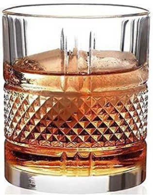 INYSKA (Pack of 6) New fashion Whiskey Glasses pack of 6, 300 ML Stylish Fashion Rocks Glass Set Whisky Glass(300 ml, Glass, Clear)