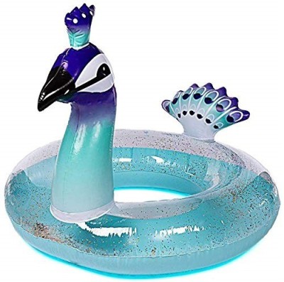 IRIS Peacock Baby Pool Float, Infant Boat Inflatable Swimming Ring Trainer Waist Pool Float, Childrens' First Swim Floaties Bathtub Toys Pool Accessories for Kids Toddlers Inflatable Pool Accessory(Blue)