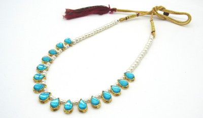 SHREE MAULI CREATION Sea blue beads pearl necklace Gold-plated Plated Alloy Necklace