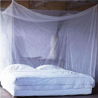 Arkash Polyester Adults Washable Double Bed, King Size Bed Hanging Square Mosquito Net (Multi Color) Mosquito Net(White, Frame Hung)