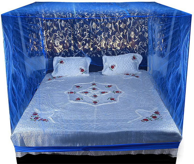Kleidung Polyester Adults Washable Mosquito Net Suitable for Double Bed Machardani for Bed (7X7 FEET ) Blue Color Mosquito Net(Blue, Bed Box)
