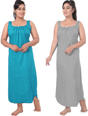 UNIQUE COLLECTONS Women Nighty Set(Blue, Grey)