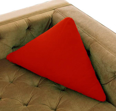 PICKKART Microfibre Solid Cushion Pack of 1(Red)