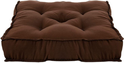 rangat craft Microfibre Solid Chair Pad Pack of 1(Brown)