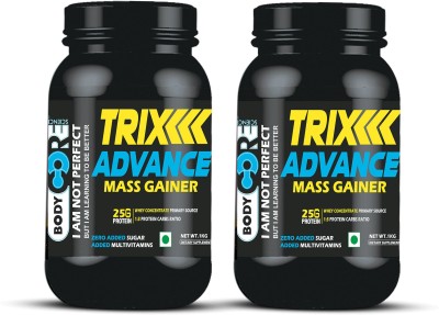 Body Core Science Trix Advance Mass Gainer-1Kg(Pack of 2,Strawberry) Weight Gainers/Mass Gainers(2 kg, Strawberry)