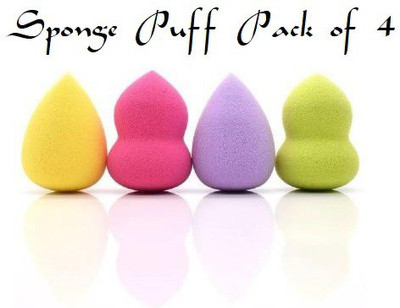 J & F Set Of 4 Makeup Beauty Foundation Cream Powder Liquid Blender Sponge Puff