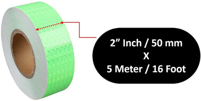 Bellveen Honeycomb Green Reflective Tape Self Adhesive Label for Vehicles/Trucks/Cars/Mailbox/Trailer/RVs/Boat | 2” Inch X 5 meter 50 mm x 2 m GREEN Reflective Tape(Pack of 1)