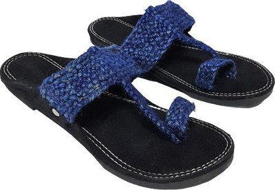 Kolhapuri Men Sandals(Blue , 6)