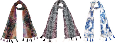STYLESTORY Printed Chiffon Women Scarf, Stole, Fancy Scarf
