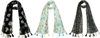STYLESTORY Floral Print Chiffon Women Stole