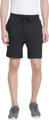 ONN Solid Men Black Regular Shorts